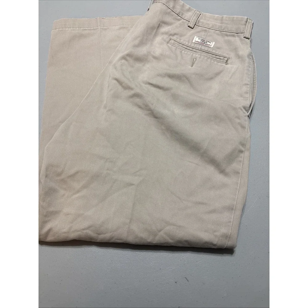 Polo Ralph Lauren Men's Hammond Pant Pleated Size 36X26 Khaki Cotton Y2K Vintage